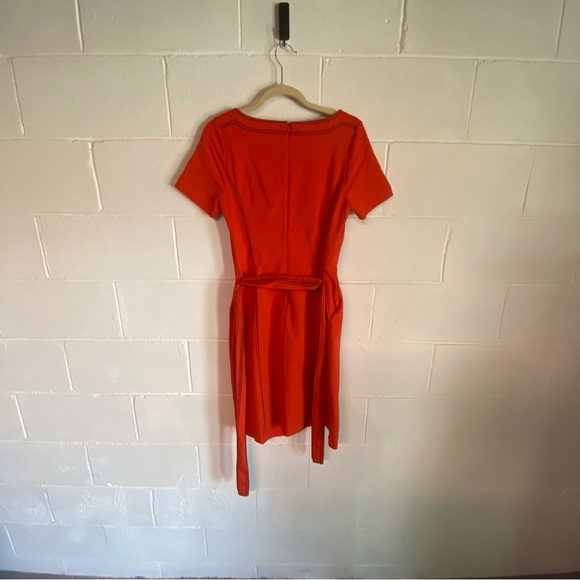 Boden Rebecca Ponte Shift Dress Contrast Stitching Belted Career Soft - Picture 9 of 9